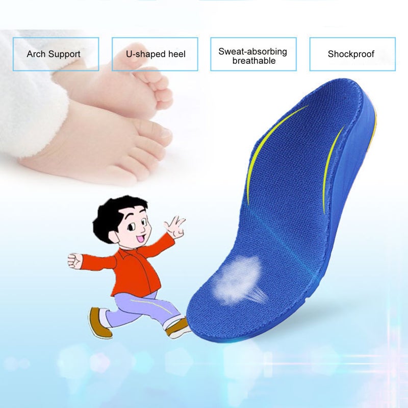 Flat Foot Correction Insoles 33-35 Yard High Density Compression Resistance - U-shaped Heel Design Arch Support Insoles for Children - Image 2