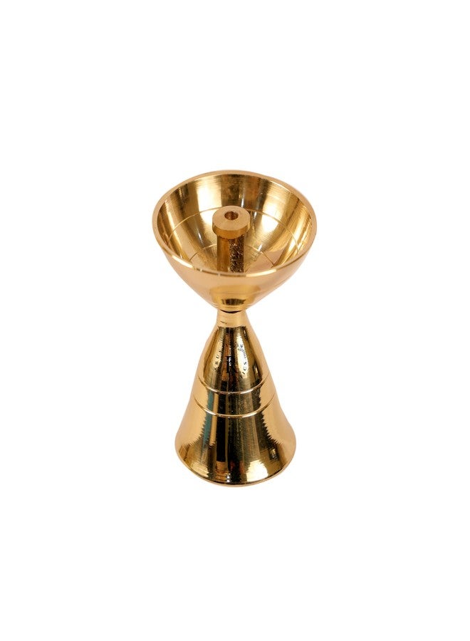 RUSTIC RELICS ثريا صغيرة من النحاس الأصفر من روستيك ريليكس - عبوة من قطعة واحدة | معدن نقي مطلي بالذهب | حجم صغير مناسب للعبادة والصلاة في المنزل | ثريا احتفالية لعيد ديوالي - Image 1