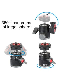 Excefore Camera Tripod Mini Ball Head Adapter, 360 Degree Rotatable Aluminum Tripod Head, 1/4" Screw Cold Shoe Mount for DSLR Cameras HTC Vive Tripods Monopods Camcorder Light Stand  - Image 3