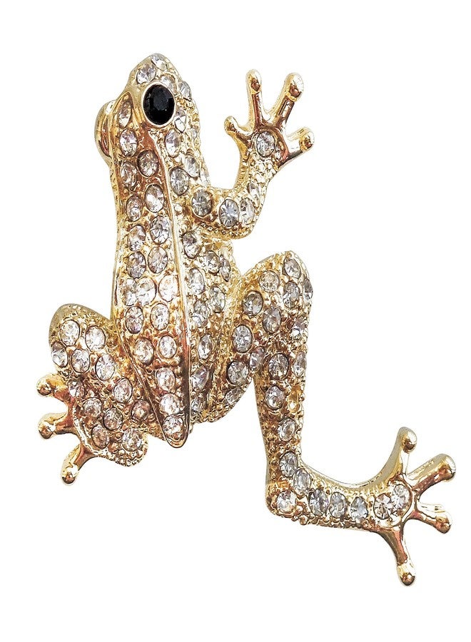 Navachi 18k Gold Plated White Crystal Frog Az7776b Brooch pin - Image 1