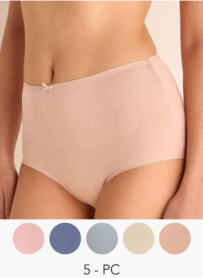 فاف Set of 5 - Full Briefs with Elasticated Waistband and Bow Detail