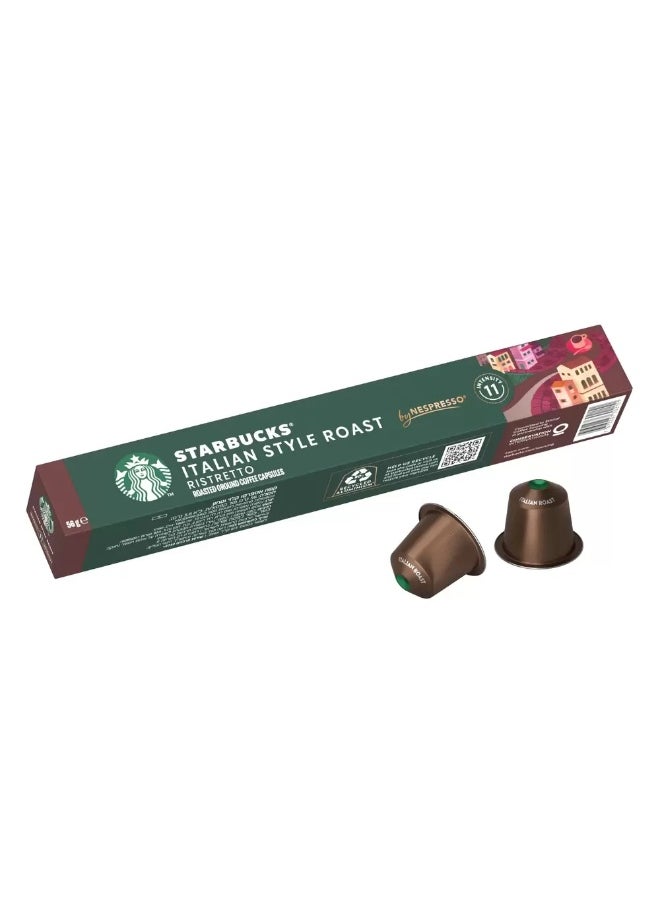 Starbucks Starbucks Italian Style Roast Ristretto Roasted Ground Coffee Capsule By Nespresso Intensity 11- 10pcs 