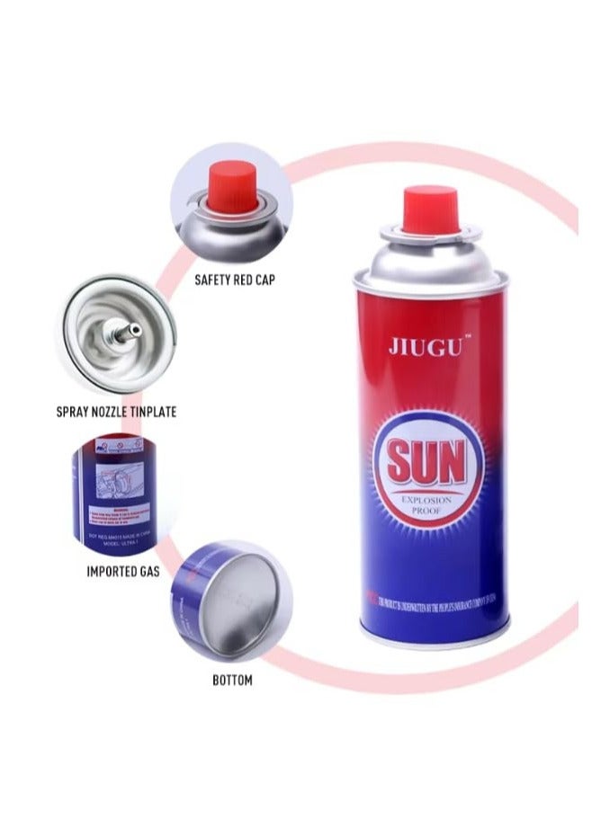 اسطوانة غاز البوتان علبة غاز بوتان (عدد 2 اسطوانات) لتشغيل الولاعات والبوتاجاز المحمول وادوات التخييم والسفاري  لتشغيل البشبوري المحمول 220 جرام - Image 3