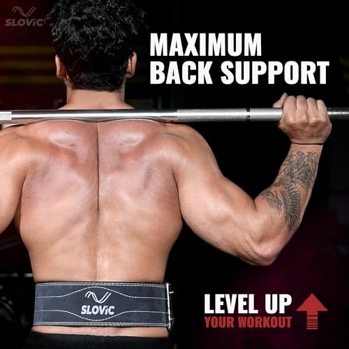 Slovic Gym Belt for Weight Lifting [Medium] | Powerlifting & Deadlift Belt for Heavy Workout | Gym Belts for Men & Women | Back Support for Weightlifting | Gym Accessories for Workout - Image 3