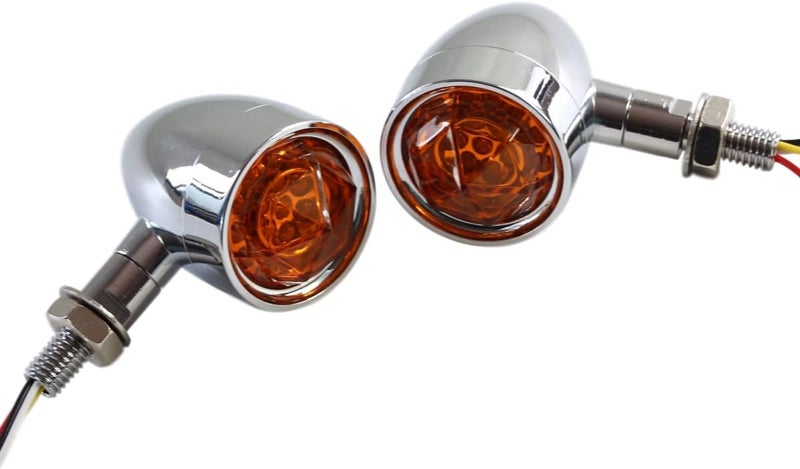FATECIM Motorcycle LED Turn Signal Lights - Chrome - Image 1
