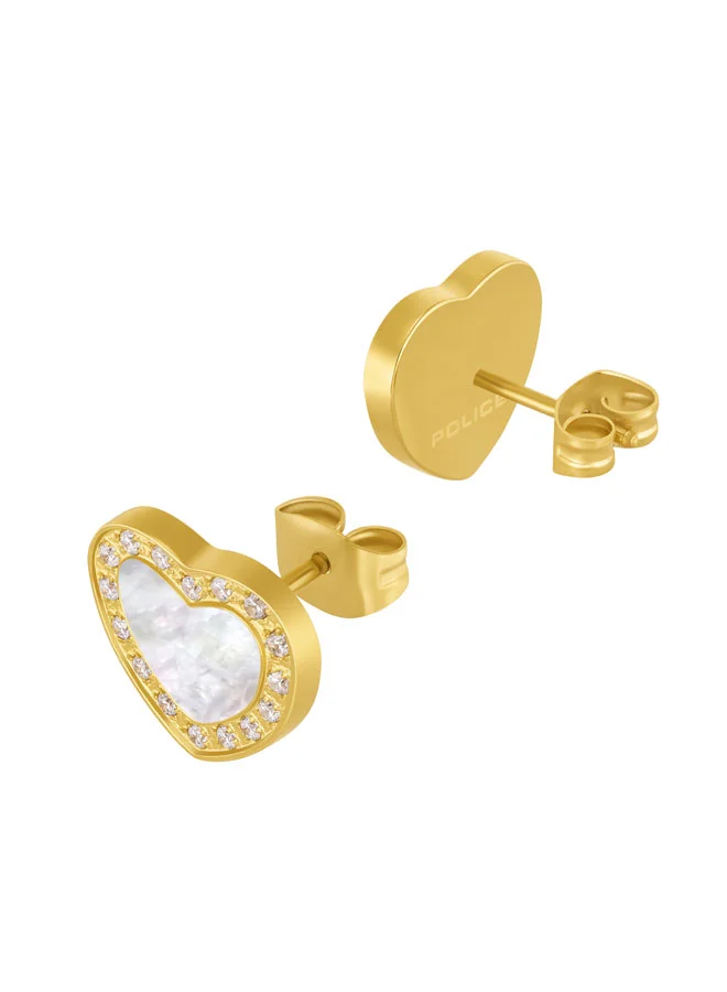 Police  Lumora Gold Plated Stainless Steel Stud Earrings for Women for Women | Best Price UAE