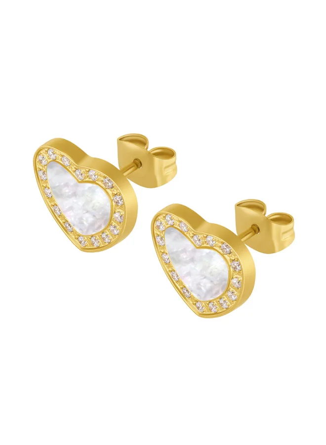 بوليس Lumora Gold Plated Stainless Steel Stud Earrings for Women