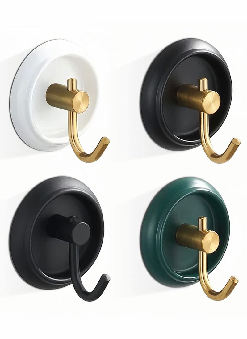 Y&D Adhesive Hooks Bathroom Towel Hooks, 304 Stainless Steel Heavy Duty Wall Robe Waterproof No Drilling Required, 4 pcs  - Image 1