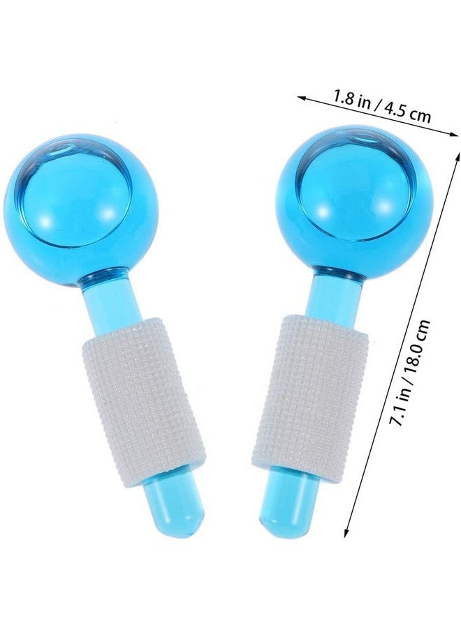 VEDHAK Beauty Tool Crystal Ball Roller Cooling Face Lifting Ice 2 Pcs Ice Globes, Cooling Balls with Handle, Facial Massage Tools for Neck Eye circle, Skin Depuffing.(multicolor) - Image 3