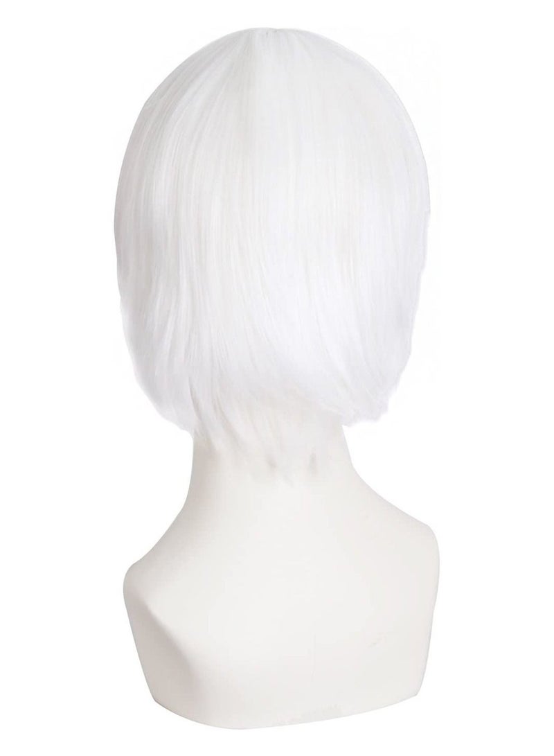 إستيل شعر مستعار تأثيري قصير مستقيم للرجال شعر مستعار أبيض - Image 4