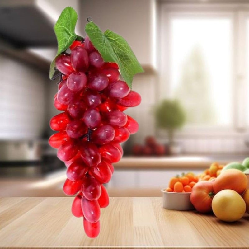 SINGAA عناقيد عنب صناعية معلقة مع أوراق للمنزل، الحديقة، السيارة، متجر الفواكه، التصوير، طاولة الطعام وديكورات المناسبات - 60 طرف - 25 سم (عبوة من 2) - Image 4