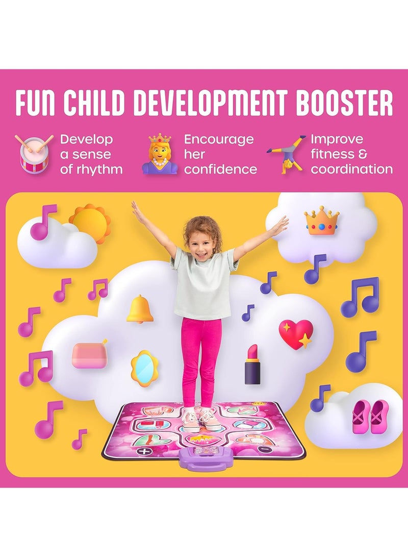 Dance Mat Dance Mat Music Mat with LED Light Adjustable Volume Built-in Music Dance Games Gifts for Kids Girls Boys 4-8 Years Old  - Image 5