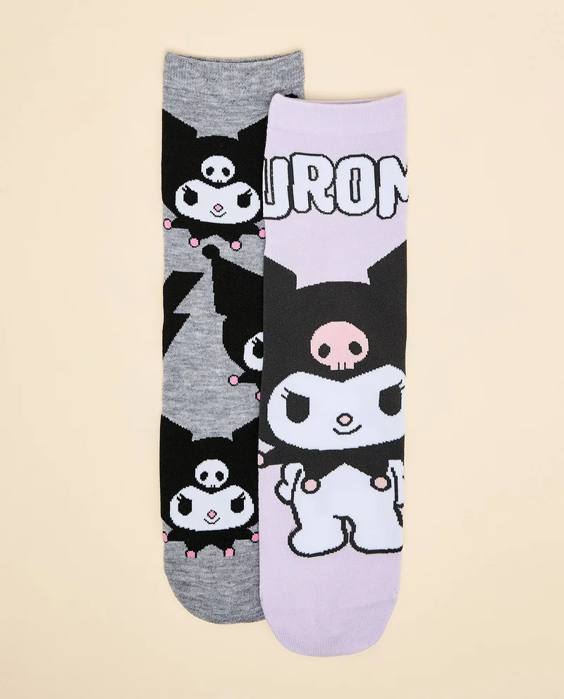 أر أند بي 2 Pack Kuromi Print Ankle Socks
