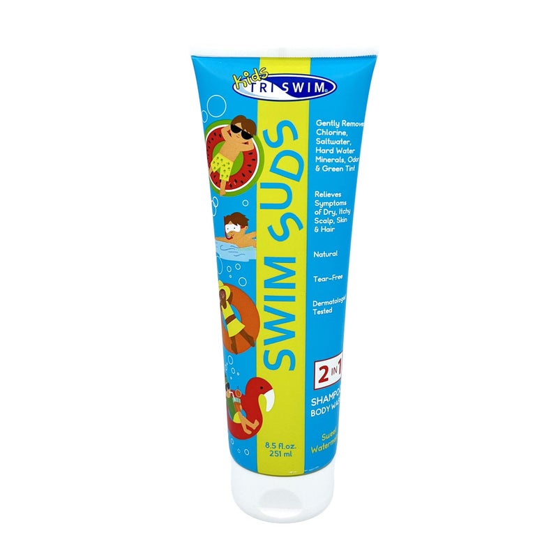 Triswim شامبو وغسول الجسم للأطفال TRISWIM 2 في 1 | يزيل الكلور ومياه البحر برفق | يضمن روتين ما بعد السباحة الممتع لأطفالك - Image 1
