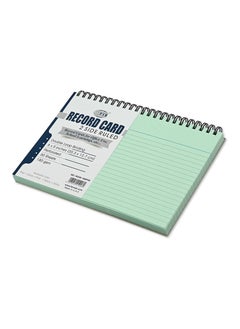 FIS FIS Ruled Record Card 180 Gsm 8X5 Inch Double Loop Spiral 50 Sheets Green -FSIC85-180SPGR  - Image 1