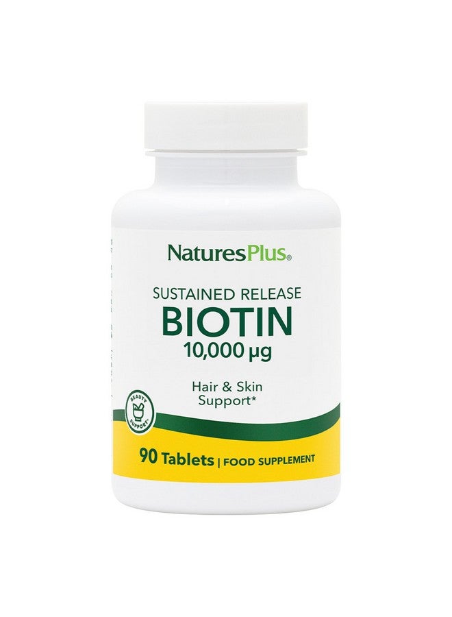 NaturesPlus Biotin, Sustained Release - 90 Tablets - Vegetarian, Gluten Free - 90 Servings - Image 1