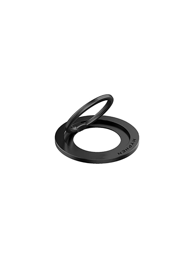 PROMASS Magnetic Phone Ring Holder and Stand | 360 Degrees Rotatable, Used as a Ring or Kickstand, Universally Compatible with MagSafe and Non-MagSafe phones- Black  - Image 4