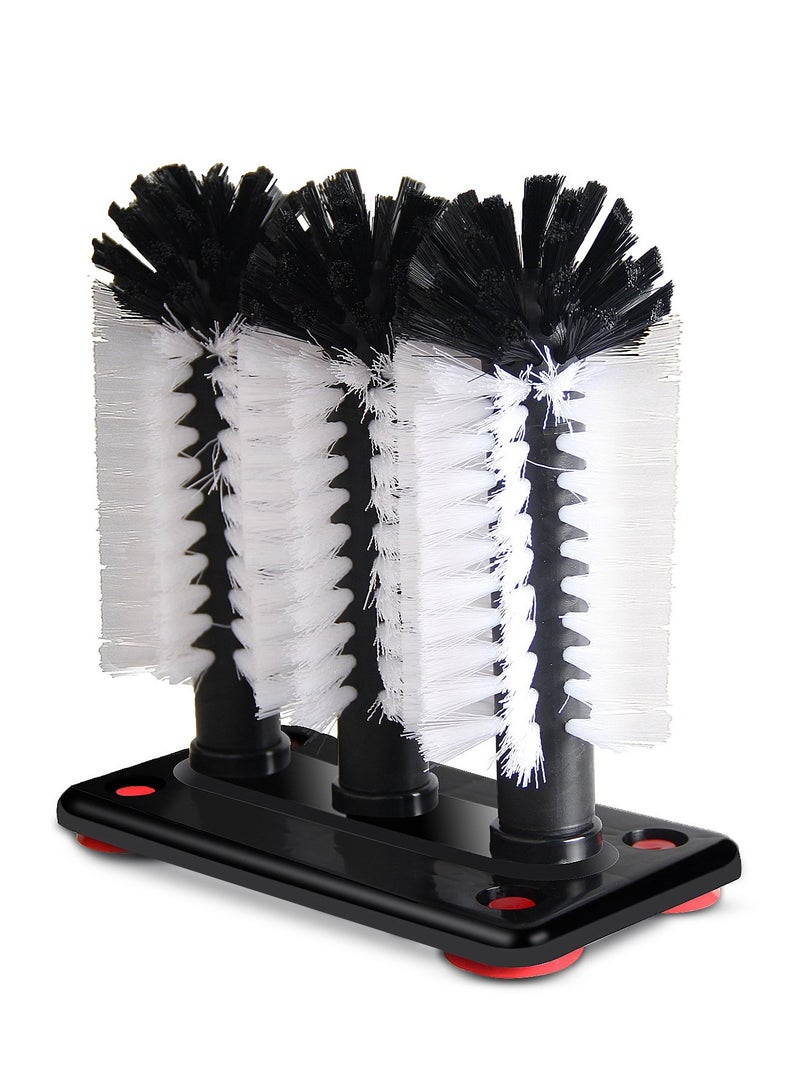 Excefore Glass Cleaning Brush Glass Washer with 3 Brush for Glass and Kitchen Sink Home Tools - Image 1