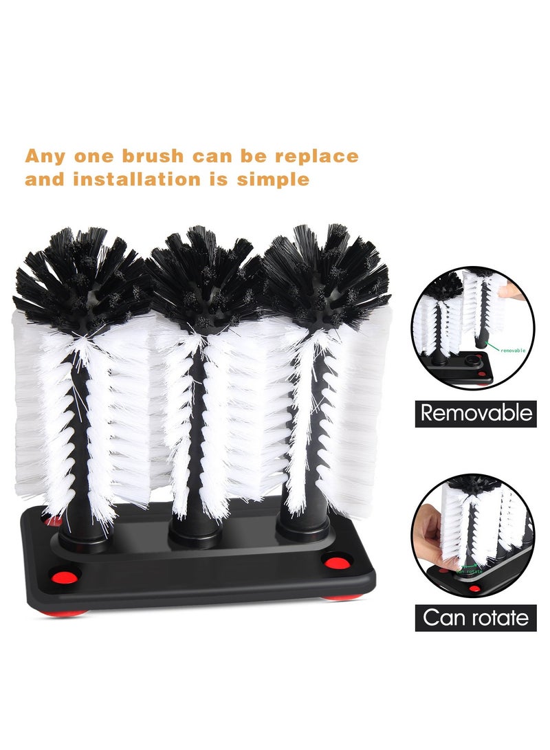 Excefore Glass Cleaning Brush Glass Washer with 3 Brush for Glass and Kitchen Sink Home Tools - Image 2
