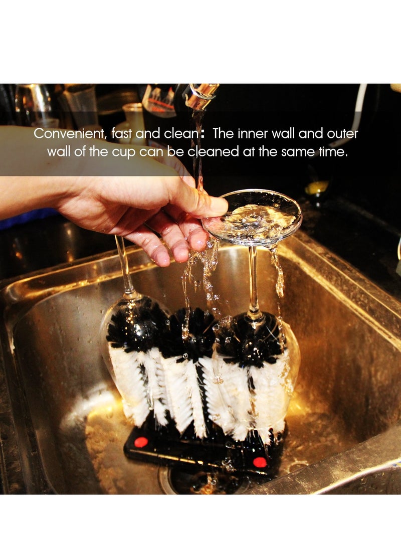 Excefore Glass Cleaning Brush Glass Washer with 3 Brush for Glass and Kitchen Sink Home Tools - Image 4