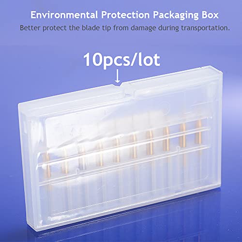 HOZLY 10PCS 1/8'' Shank 0.5mm End Mill CNC Bit Set, Carbide Engraving Bits Carving Bits CNC End Mill Router Bits 1/8 for PCB Wood, Titanium Coat PCB Milling Cutter Bits Drill Bit - Image 3