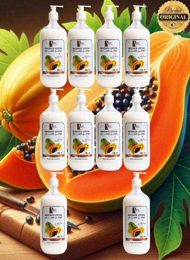Spa System 10 Pieces Massage Lotion Papaya Enrich With Emolient - Image 1