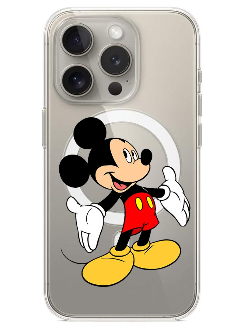 Theodor - Magnetic Case for iPhone 15 Pro Max 6.7-inch Compatible with MagSafe Wireless Charging, Shockproof Phone Bumper Cover Mickey Mouse 1 - Image 1