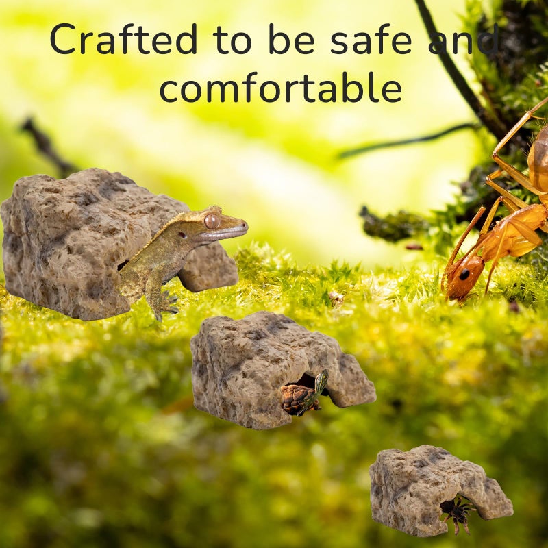 Repticircle Reptile Hide for Leopard Gecko,Bearded Dragon,Ball Python & Tortoise â€“ Terrarium Habitat DÃ©cor, Snake & Lizard Hideout (Resin, Small) - Image 3