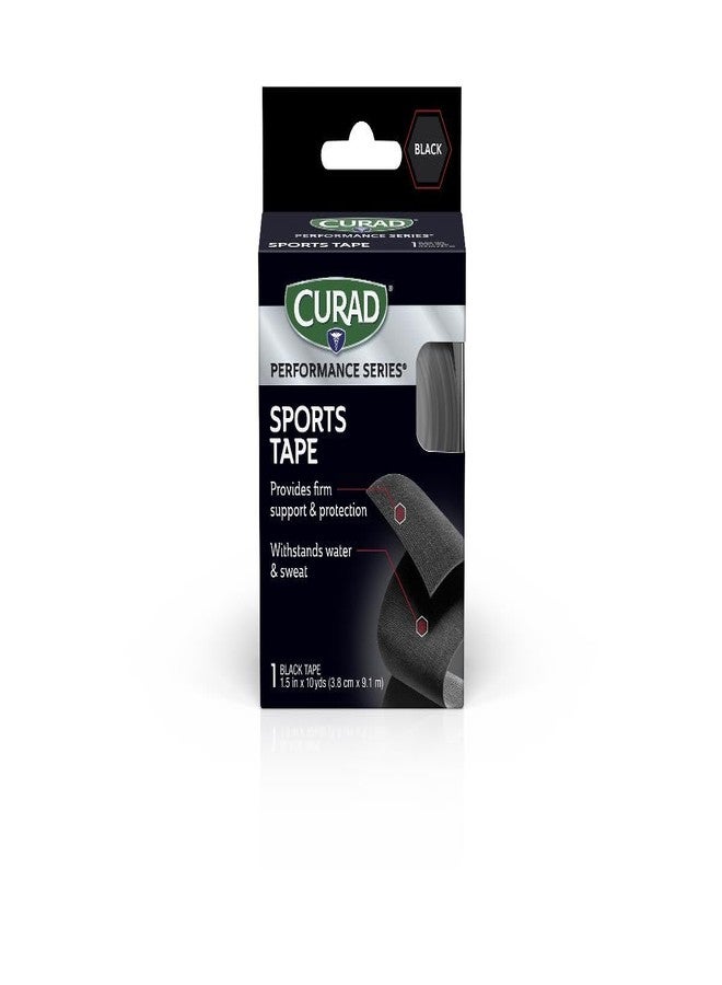 CURAD Performance Series Sports Tape, 1.5-Inch x 10-Yard Roll, Black, One - Image 1