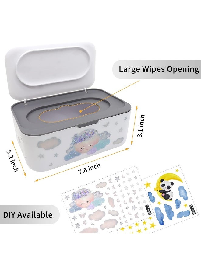 Lovppy 2Pcs Baby Wipes Dispenser, Diaper Wipe Holder with Lid, Refillable Wipes Case Container with Sealing Design, Flushable Wipes Pouch Case Storage Box for Bathroom, Keeps Wipes Fresh Easy Open & Close  - Image 2