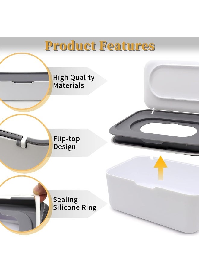 Lovppy 2Pcs Baby Wipes Dispenser, Diaper Wipe Holder with Lid, Refillable Wipes Case Container with Sealing Design, Flushable Wipes Pouch Case Storage Box for Bathroom, Keeps Wipes Fresh Easy Open & Close  - Image 3