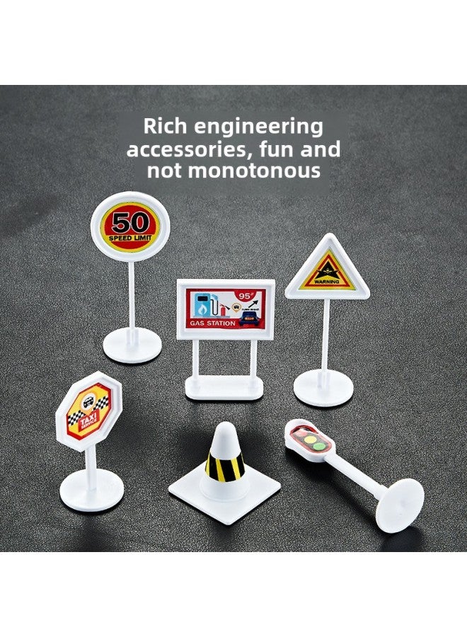 Children's Aircraft Toy Suit Boy Toy Can Store Passenger Plane Model Road Sign Track Inertia Car-Color:8826 Storage Plane + Map + Road Sign Window Color Box  - Image 5