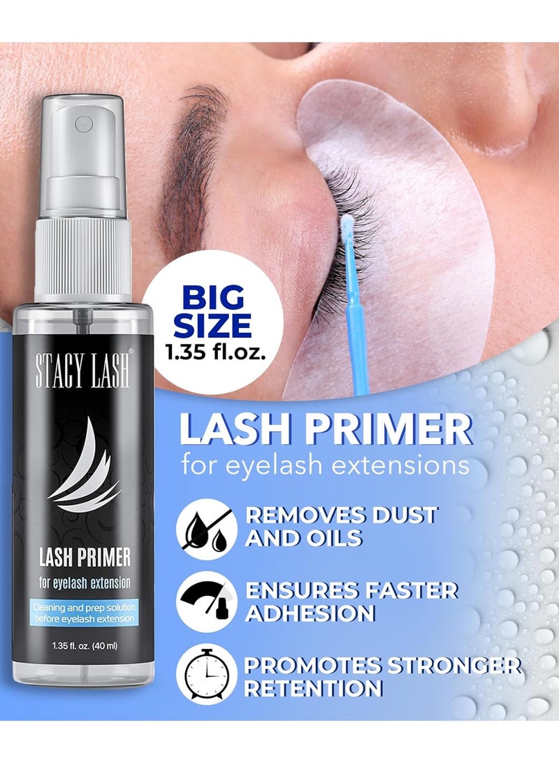 Stacy Lash Eyelash Extension Primer/Cleanser (1.35fl.oz/40ml) Stacy Lash/Protein Oil Remover/Increase Adhesive Bonding Power Retention/Pretreatment for Individual Semi Permanent Extensions Glue Supplies  - Image 2