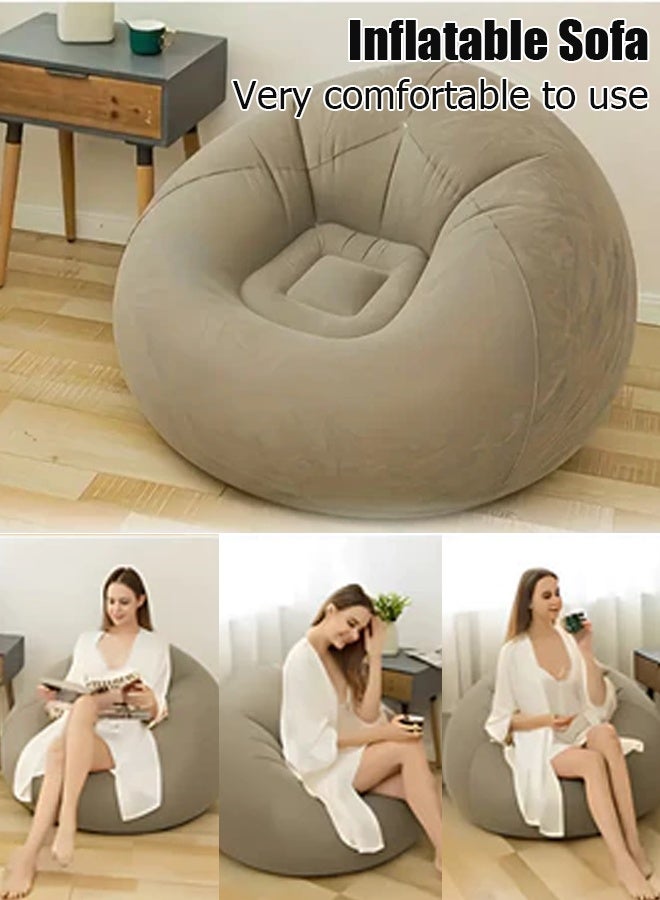 Generic Flocking inflatable sofa, PVC adult spherical sofa, single spherical sofa, foldable outdoor leisure sofa  - Image 3