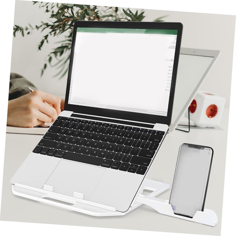 Adjustable Ergonomic Laptop Stand Portable Riser For Computer Monitor Desk White - Image 4