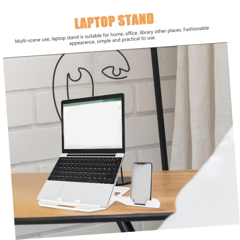 Adjustable Ergonomic Laptop Stand Portable Riser For Computer Monitor Desk White - Image 5