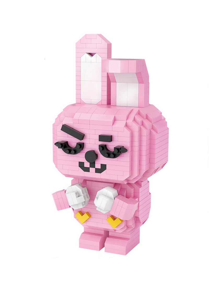880pcs Pink Rabbit Model Set Building Blocks Creative Diy Assembly Simulation Building Assembly Toys Children Adult Home Decoration  - Image 1