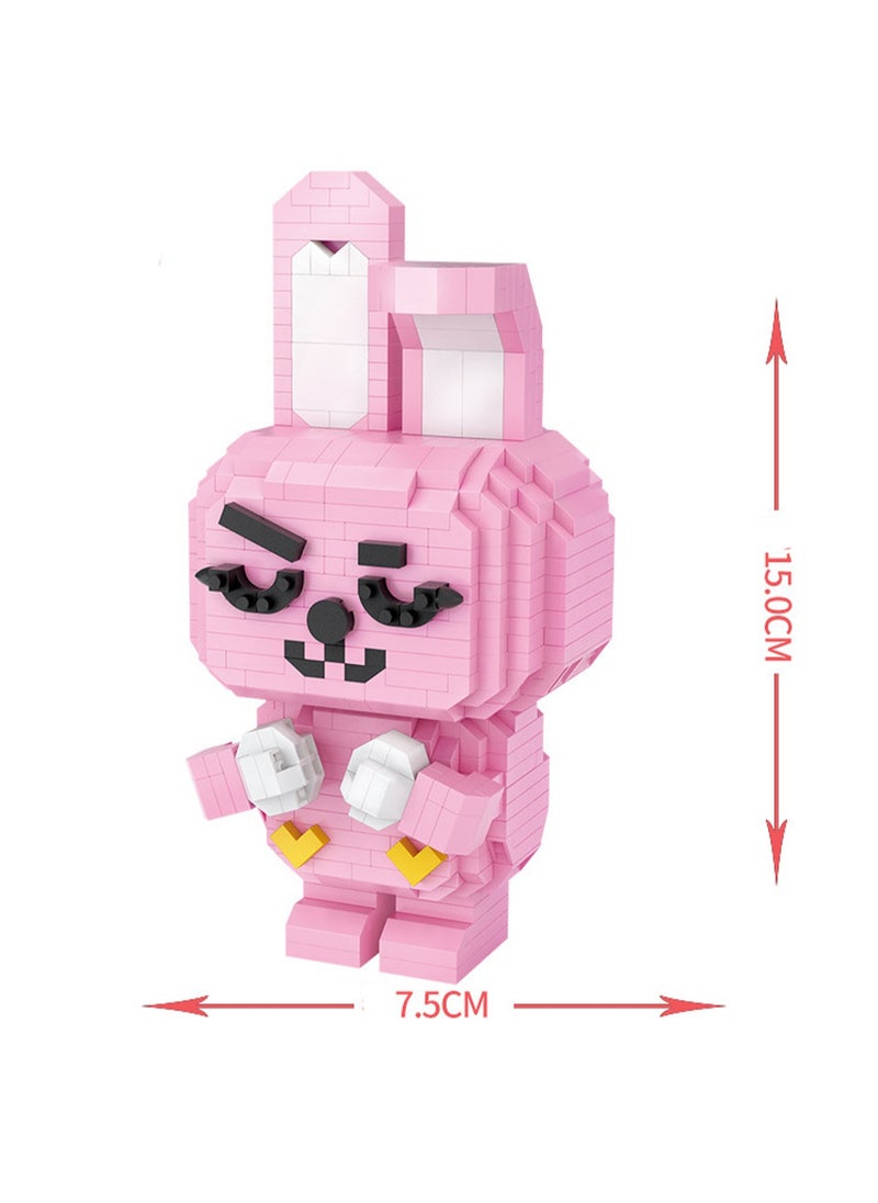 880pcs Pink Rabbit Model Set Building Blocks Creative Diy Assembly Simulation Building Assembly Toys Children Adult Home Decoration  - Image 2
