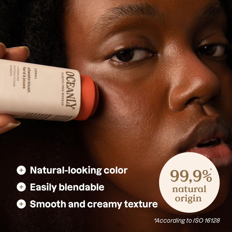 ATTITUDE Oceanly Plastic-Free Lightweight Blush Stick, Titanium Dioxide-Free, EWG Verified, Vegan & Cruelty-free Makeup, Corail, 0.3 Ounces - Image 2