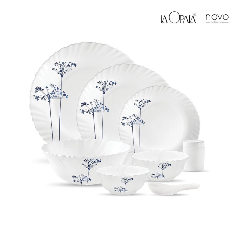 La Opala La Opala, Novo Collection, Opal Glass Dinner Set 35 pcs, Aqua Spray, White  - Image 2