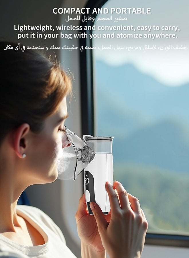 كيلو كيلو فولت أحدث جهاز استنشاق رقمي ذكي وملون للبالغين والأطفال، جهاز استنشاق محمول باليد مزود بوظيفة مؤقت - جهاز استنشاق شبكي بالموجات فوق الصوتية، جهاز استنشاق بخار بارد كبير، تشغيل هادئ، بطارية تدوم طويلاً بسعة 300 مللي أمبير، مناسب للمنزل والمكتب والسفر - Image 5