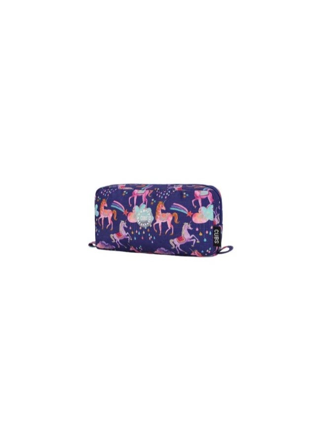 CUBS Shiny Fabric Navy Pencil Case  - Image 3
