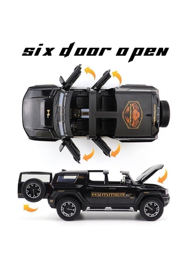 XHD 1:24 Scale Simulation of Hummer Off-Road Diecast Model Car – Rugged SUV with Detailed Interior & Opening Doors - Image 2