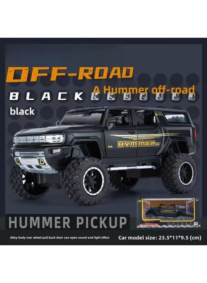 XHD 1:24 Scale Simulation of Hummer Off-Road Diecast Model Car – Rugged SUV with Detailed Interior & Opening Doors - Image 3
