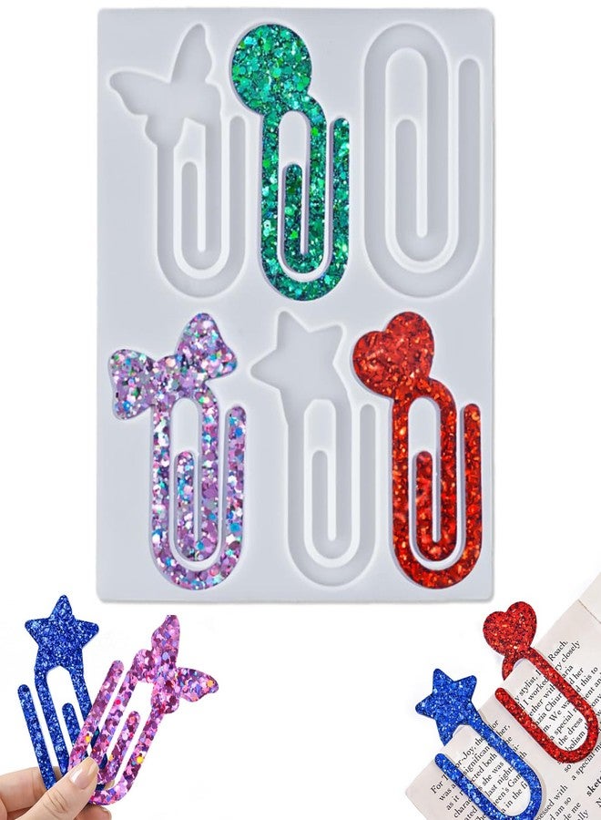 BdelrinQue Paper Clip Bookmark Moulds for Crafting,Resin Bookmark Moulds, White Mould for Art, DIY Bookmark Making Kit for Craft Enthusiasts and Students - Image 1