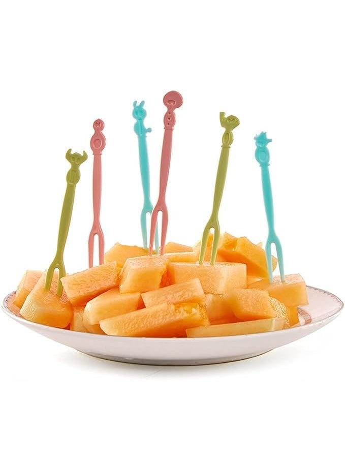 مجموعة شوك فاكهة منزلية لطيفة، شوكة فاكهة بلاستيكية للاستعمال مرة واحدة، شوكة كيك صغيرة للحلوى والفاكهة والسلطة وللعديد من الحفلات (50) - Image 2