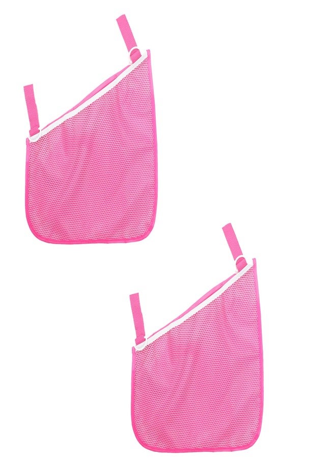 Dogxiong 2 Pack Universal Side Sling Stroller Mesh Cargo Net and Organizer, Extra Stroller Storage Space, Non-Slip and Adjustable Straps (Pink) - Image 1