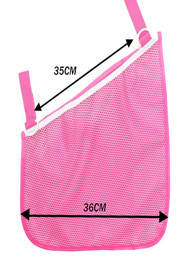 Dogxiong 2 Pack Universal Side Sling Stroller Mesh Cargo Net and Organizer, Extra Stroller Storage Space, Non-Slip and Adjustable Straps (Pink) - Image 3