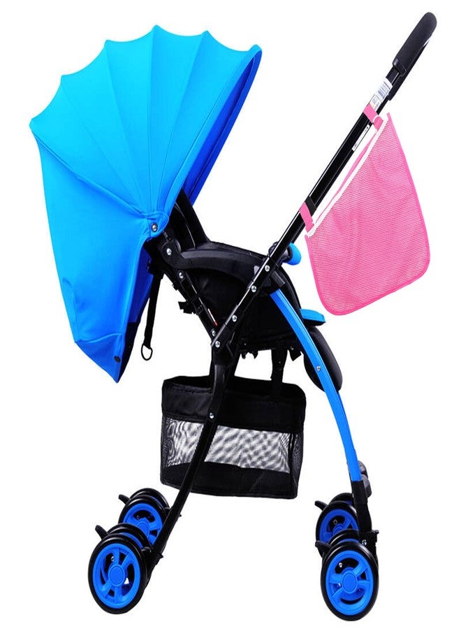 Dogxiong 2 Pack Universal Side Sling Stroller Mesh Cargo Net and Organizer, Extra Stroller Storage Space, Non-Slip and Adjustable Straps (Pink) - Image 4