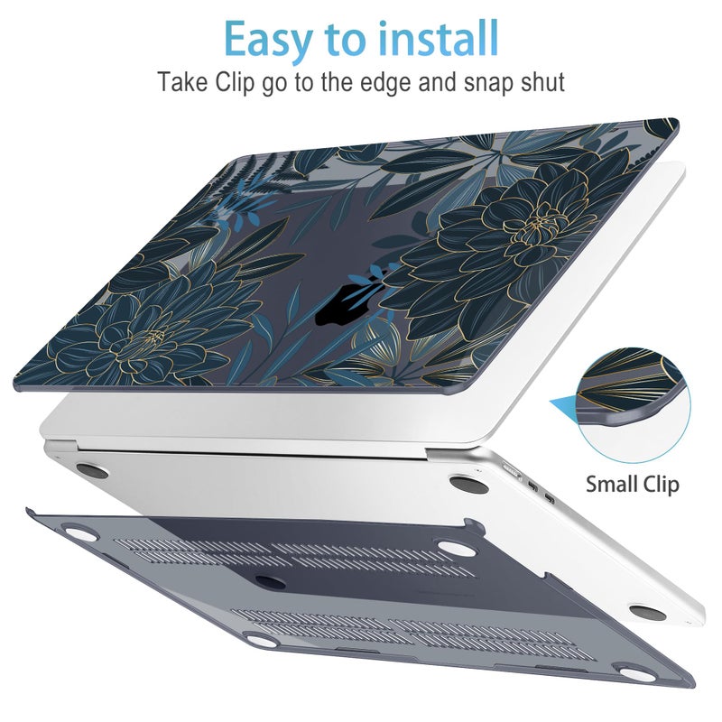 Mektron for 2026 MacBook Air 13-inch M5 Laptop Case A3449 with 13.6-inch Liquid Retina Display Fits 2025 A3240 M4 2024 A3113 M3 2023 A2681 M2 Printed Shell for MacBook Air 13.6", Dahlia Flower C035 - Image 4